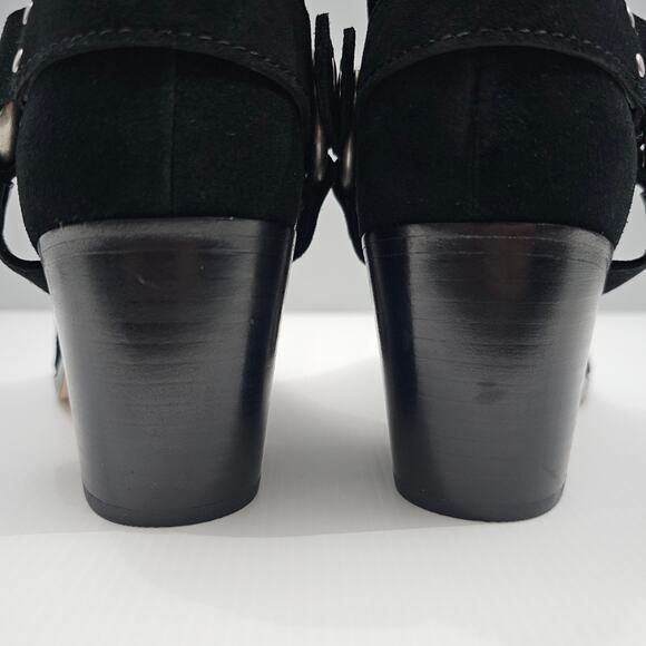 NEW Paige Edie Ankle Bootie Womens 8.5 Black Suede Harness Western Block Heel - Picture 9 of 15